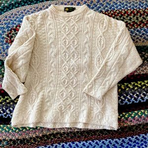 Irish fisherman style wool sweater